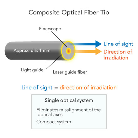 Composite optical fiberscope tip